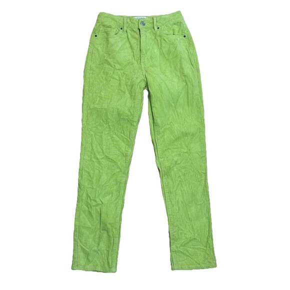 PacSun Women Lime Corduroy Mom Jeans Inseam 27 Size 24 Excellent - Picture 1 of 7
